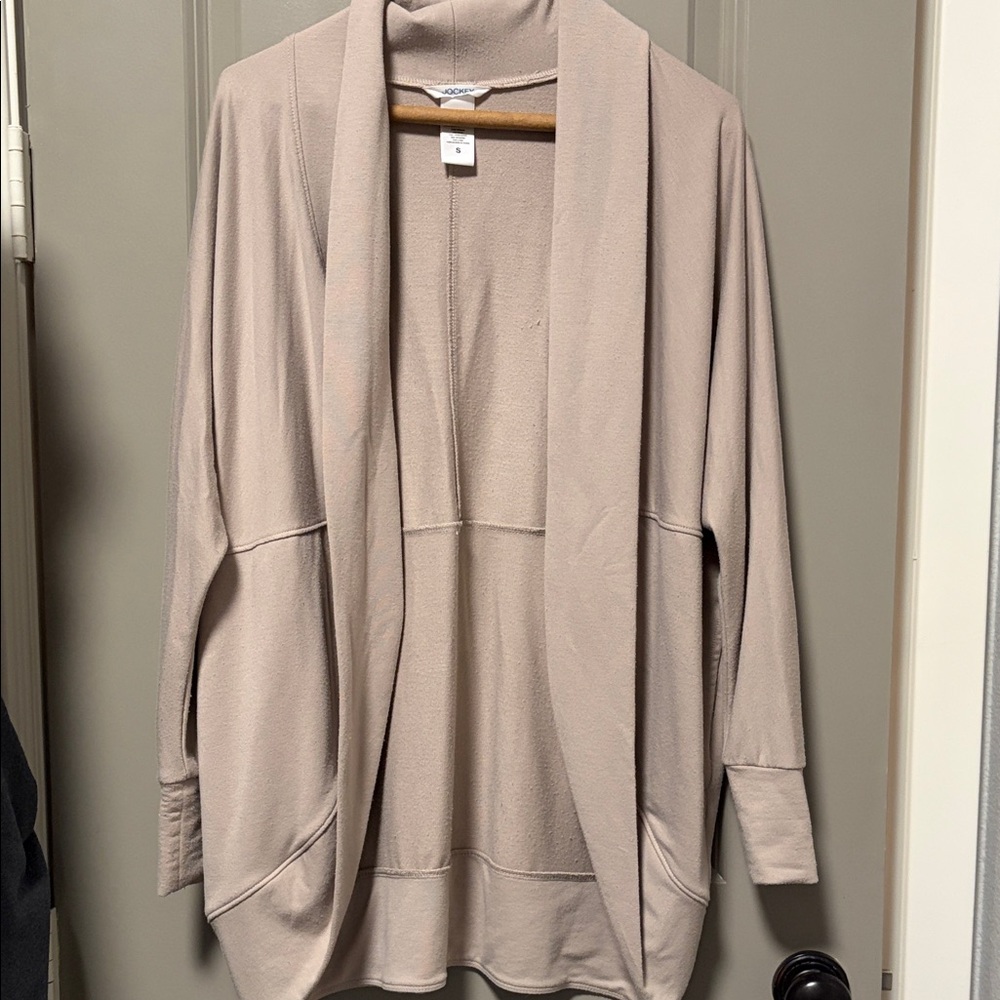 Jockey Women's Light Tan Open Front Cardigan